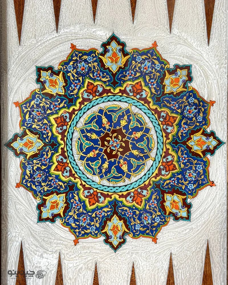 تخته نرد خاتم کاری تذهیب طرح تابان کد 10370 — تصویر ۱۱