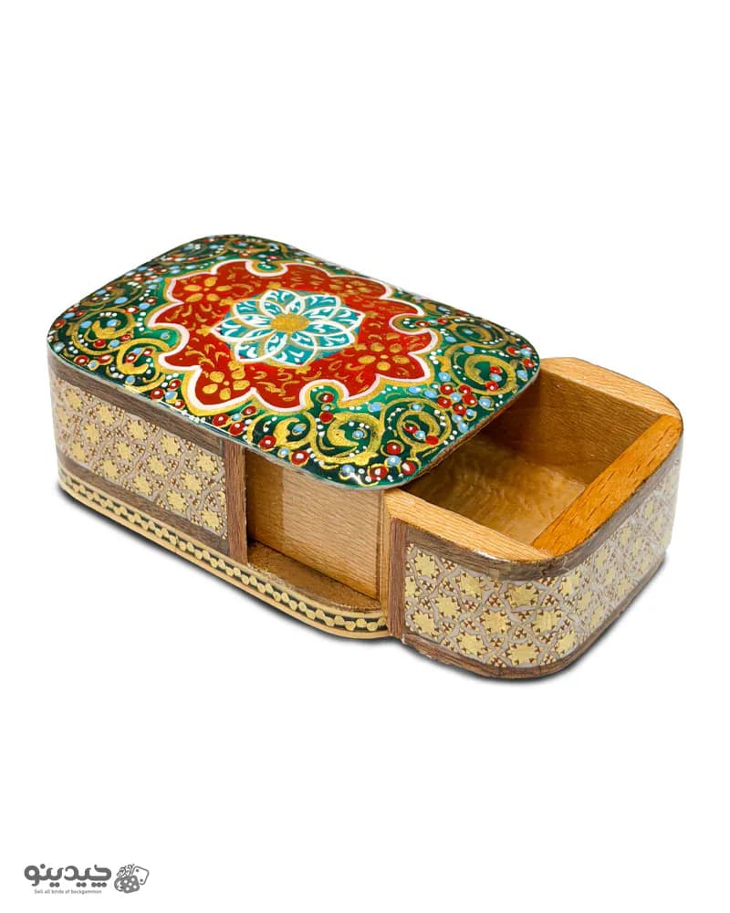 جعبه جواهر خاتم کاری طرح ارمغان کد 10339 — تصویر ۴