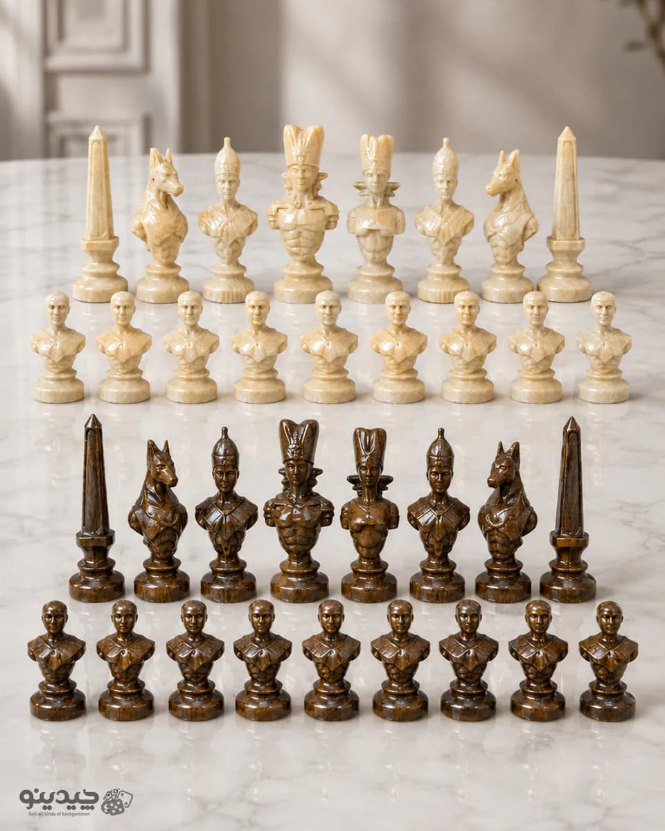 مهره شطرنج چوبی طرح مصر باستان کد 10275 — تصویر ۵