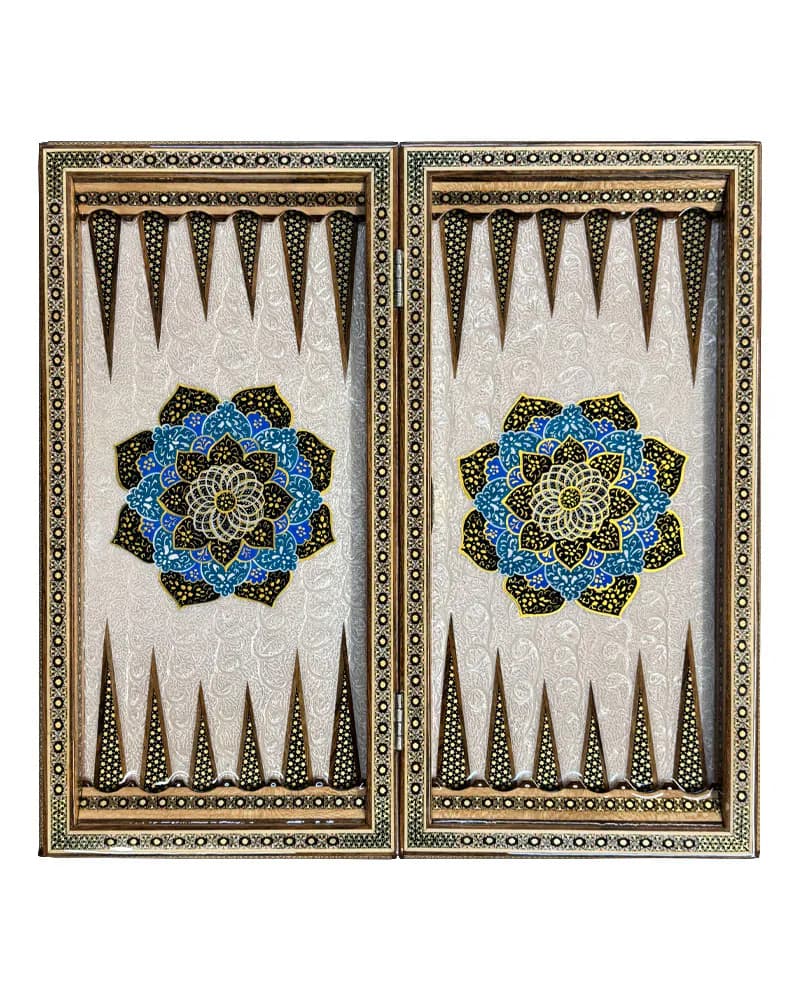 تخته نرد خاتم کاری تمام تذهیب کد 10259 — تصویر ۹