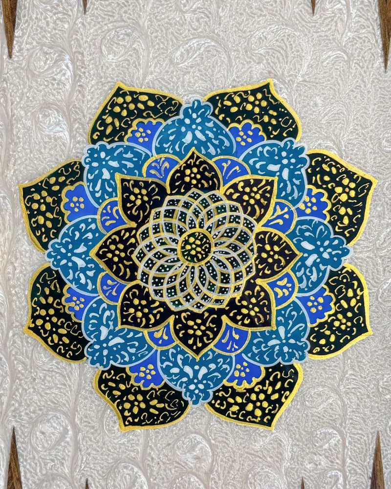 تخته نرد خاتم کاری تمام تذهیب کد 10259 — تصویر ۵