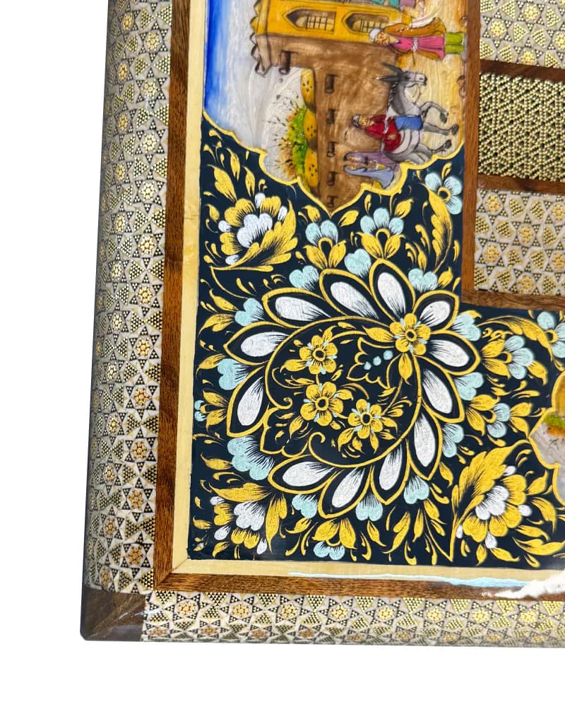 تخته نرد خاتم کاری نقاشی ابنیه کد 10254 — تصویر ۱۱