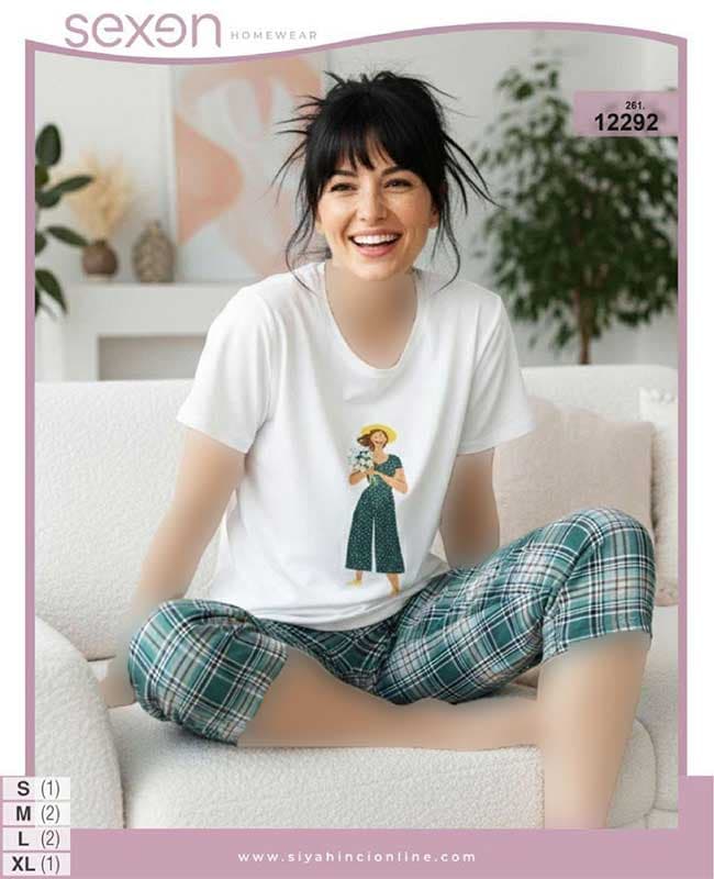 تیشرت شلوارک سایز نرمال sexen کد 12292 — تصویر ۲