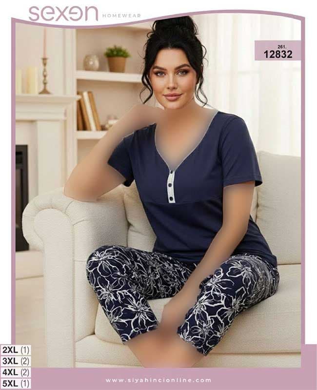تیشرت شلوارک بیگ سایز sexen کد 12832 — تصویر ۴