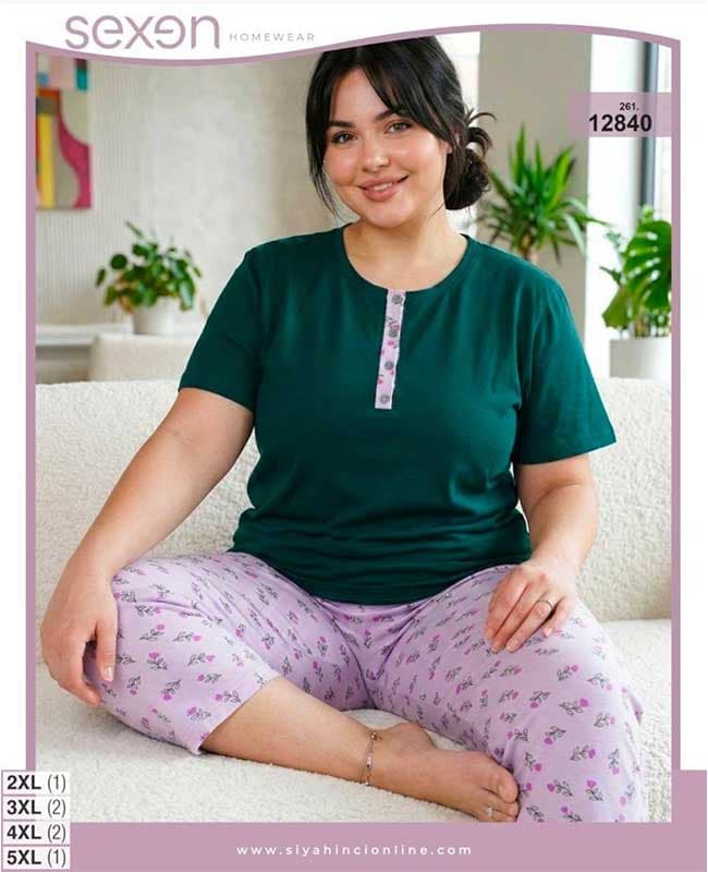 تیشرت شلوارک بیگ سایز sexen کد 12840 — تصویر ۱۲