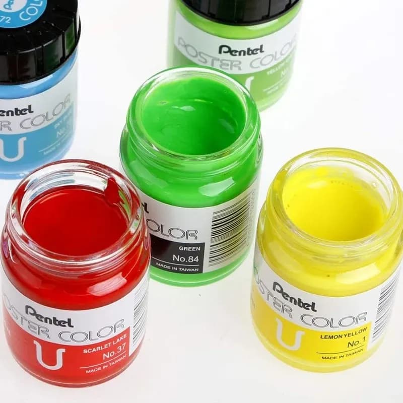 گواش 12 رنگ پنتل (pentel) تایوانی — تصویر ۴