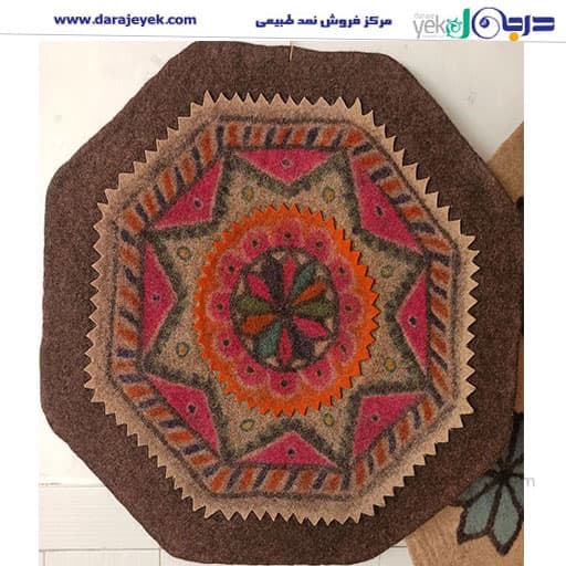 نمد پشم گوسفند طرحدار چند ضلعی