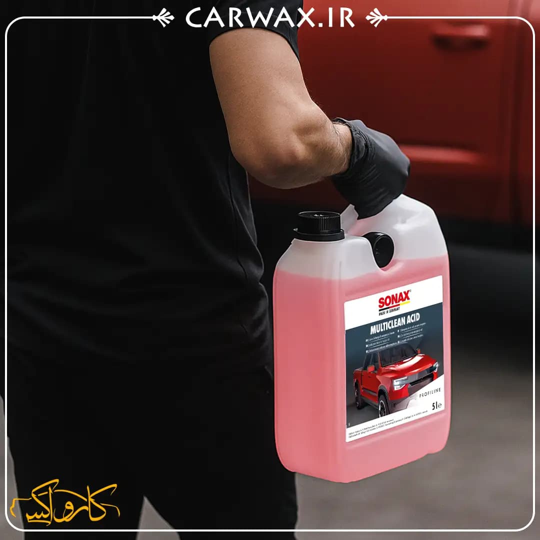 جرم گیر و چند منظوره تمام سطوح اسیدی گالنی 5 لیتری خودرو سوناکس SONAX MultiClean Acid 5L — تصویر ۴