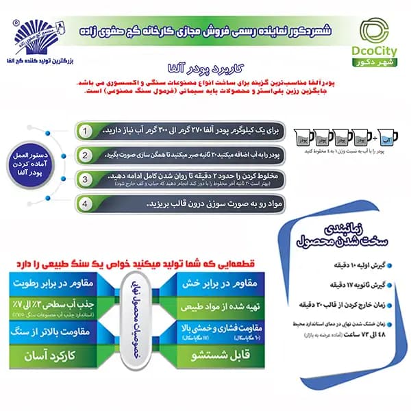 پودر مجسمه سازی الفا 1کیلویی صفوی زاده | DCO 1507 — تصویر ۸