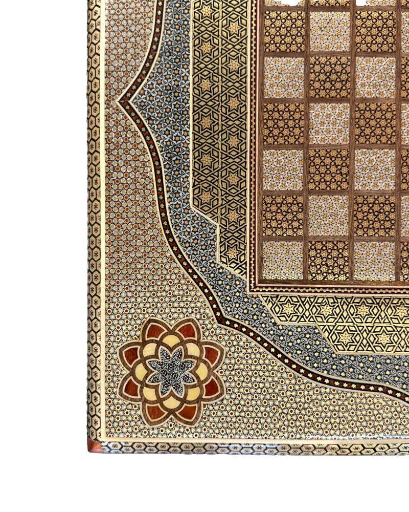 تخته نرد تمام خاتم پر سیم و استخوان اعلا طرح آمیتیس کد 10265 — تصویر ۶