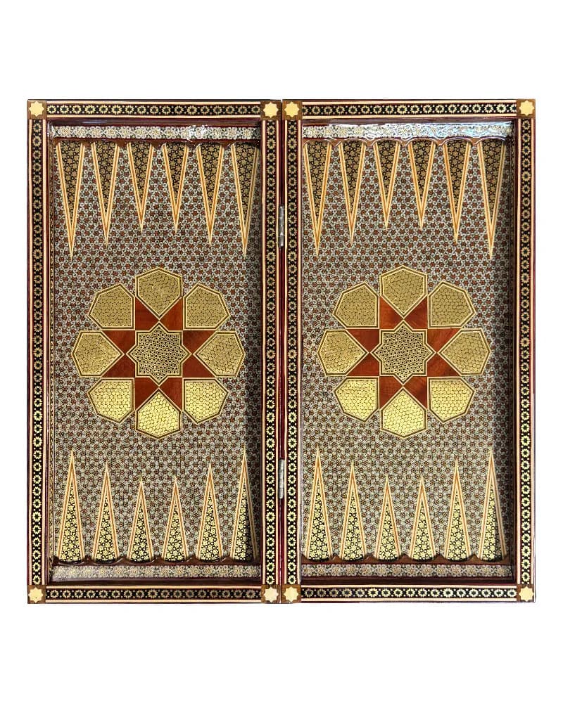 تخته نرد تمام خاتم پر سیم و استخوان اعلا طرح آمیتیس کد 10265 — تصویر ۳