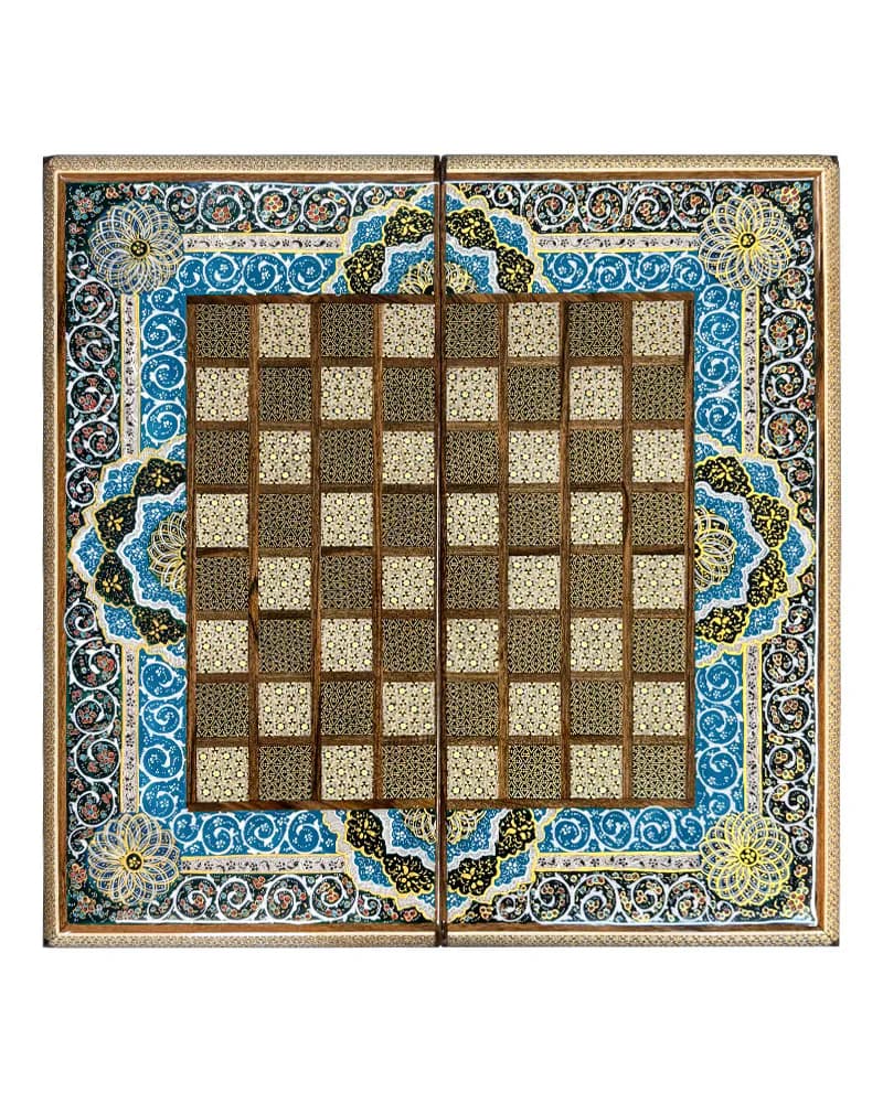 تخته نرد خاتم کاری تمام تذهیب کد 10260 — تصویر ۶