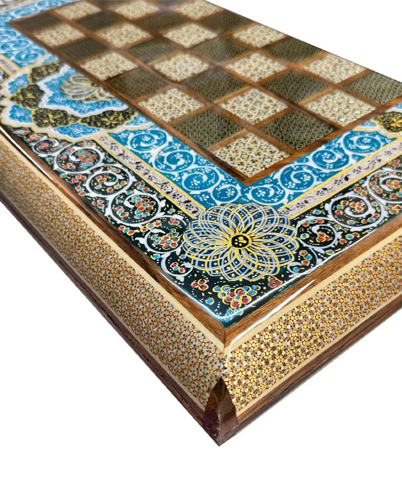 تخته نرد خاتم کاری تمام تذهیب کد 10260 — تصویر ۴