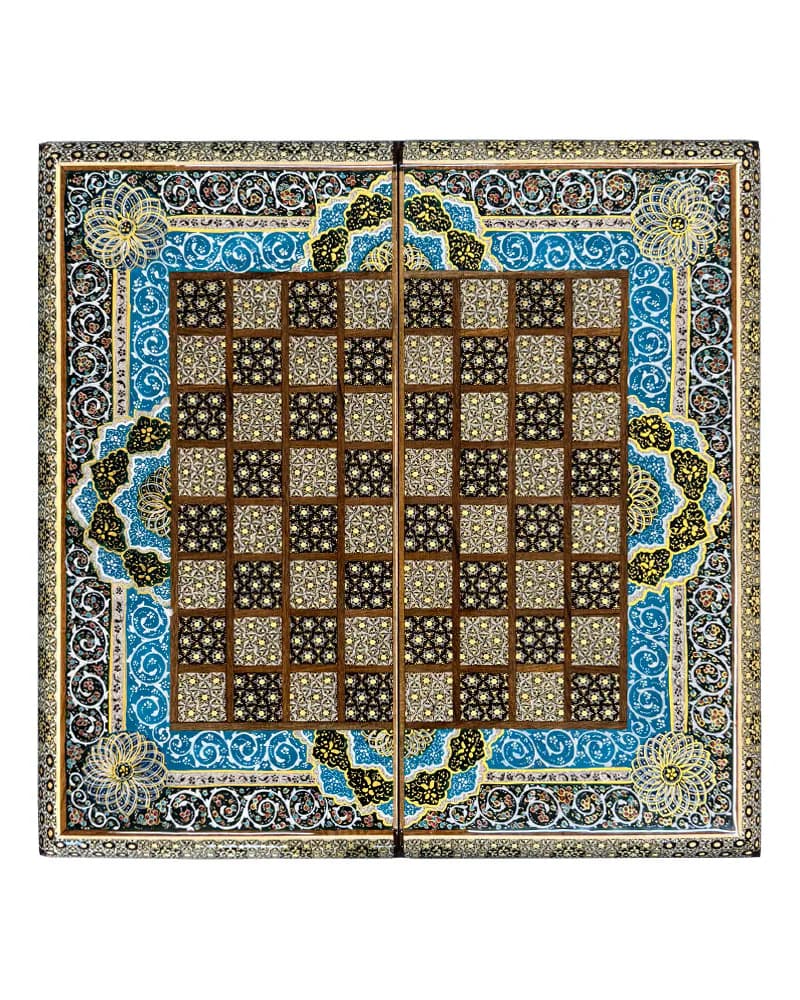 تخته نرد خاتم کاری تمام تذهیب کد 10258 — تصویر ۶