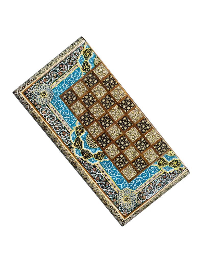 تخته نرد خاتم کاری تمام تذهیب کد 10258 — تصویر ۲