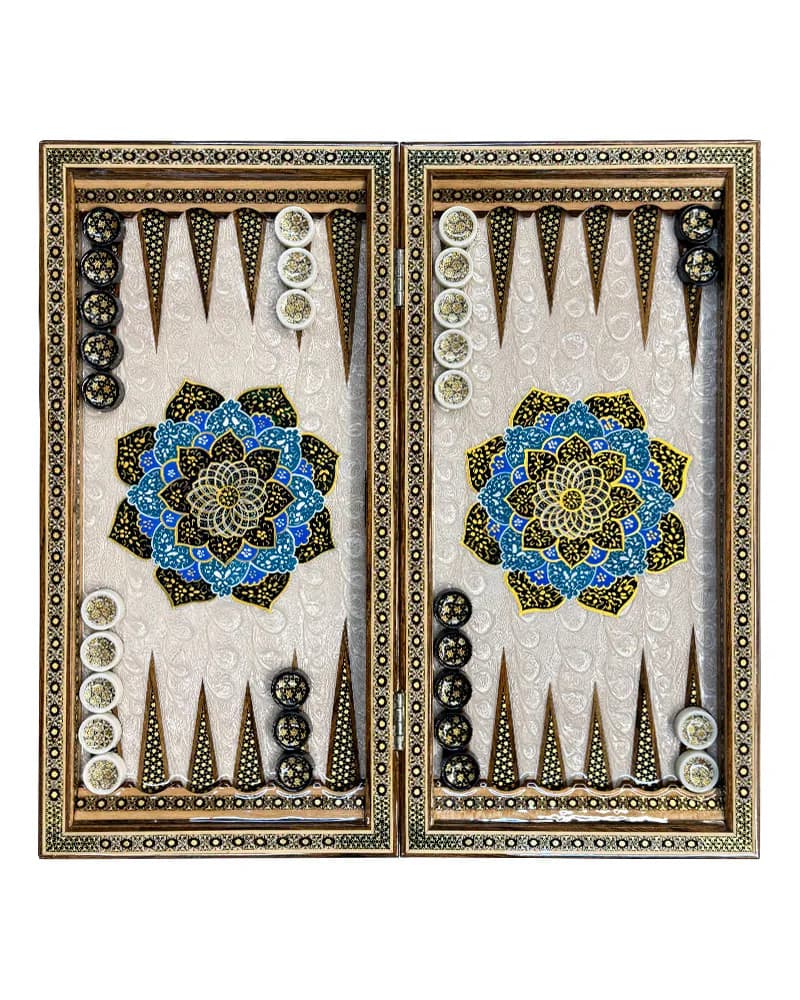 تخته نرد خاتم کاری تمام تذهیب کد 10255