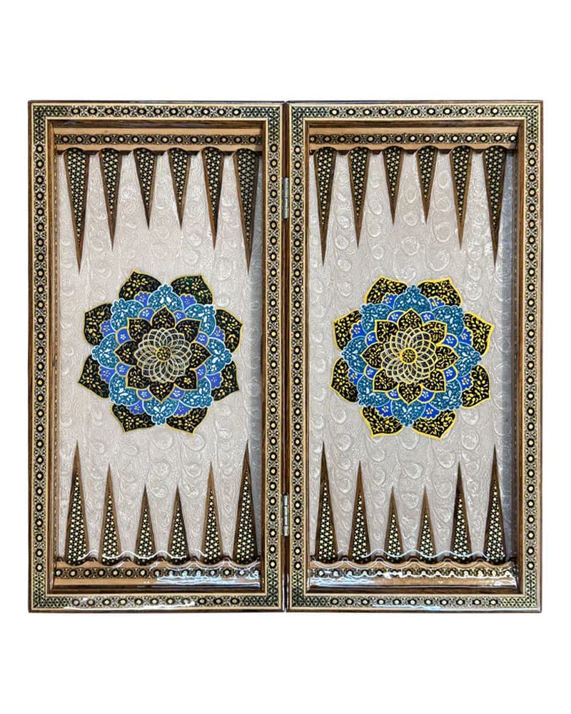 تخته نرد خاتم کاری تمام تذهیب کد 10255 — تصویر ۳