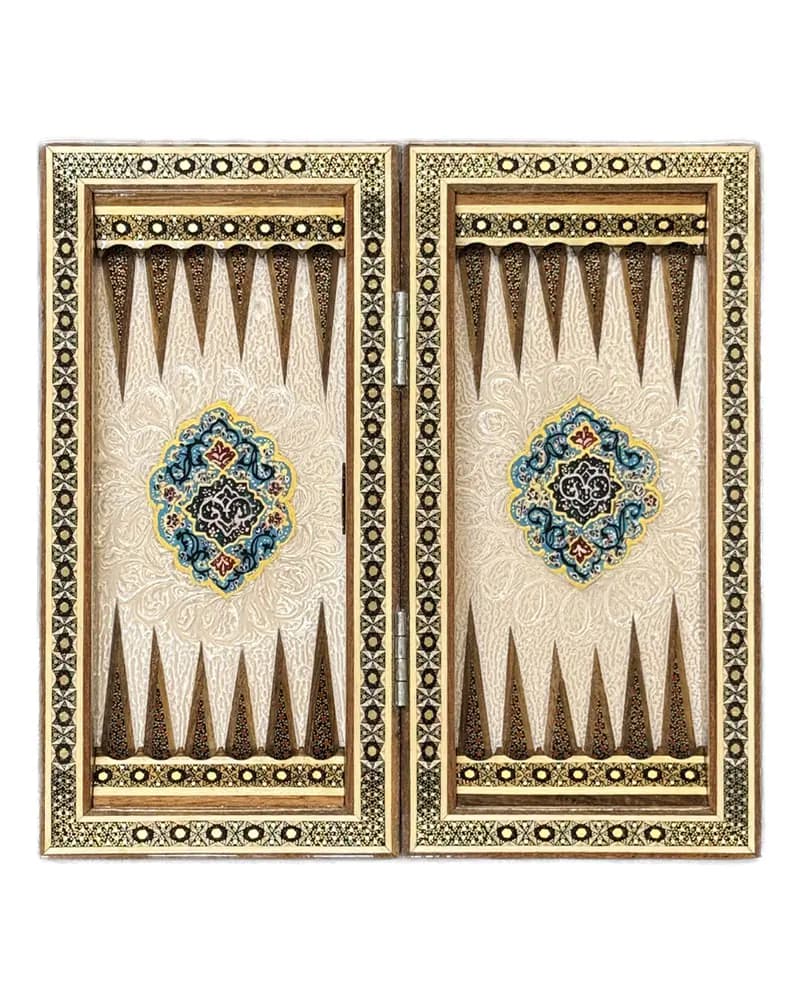 تخته نرد خاتم کاری تمام تذهیب 30 سانتی کد 10180