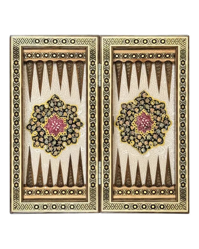 تخته نرد خاتم کاری تمام تذهیب 30 سانتی کد 10178