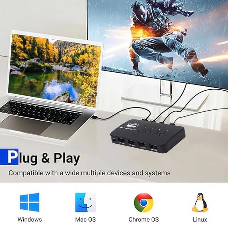سوییچ 4 پورت USB نت پیل مدل U404 — تصویر ۵