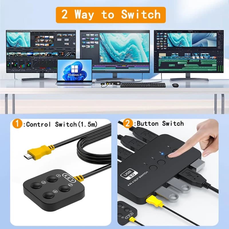 سوییچ 4 پورت USB نت پیل مدل U404 — تصویر ۷