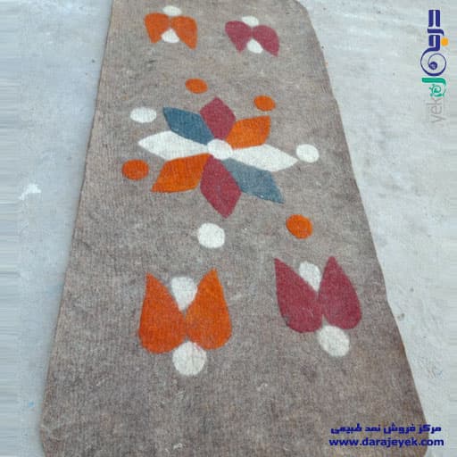 تشک نمدی تکنفره گلدار از پشم طبیعی گوسفند — تصویر ۲