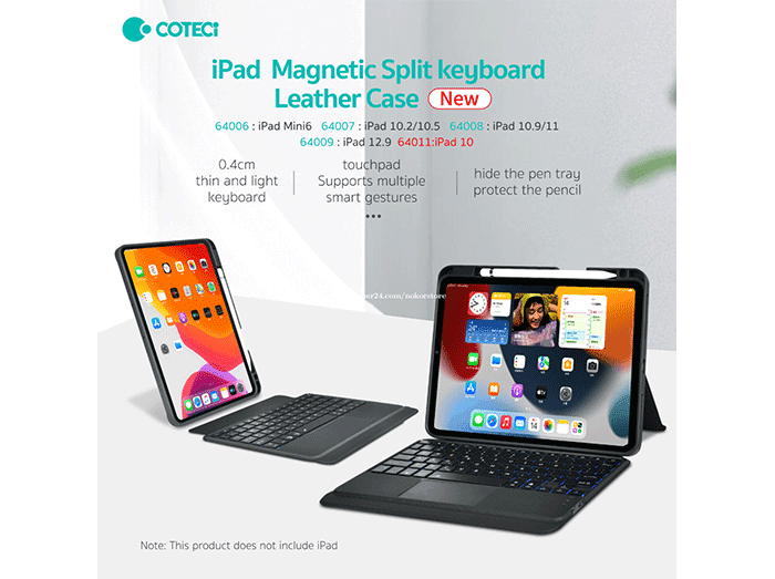 کیف کیبورد مگنتی کوتتسی ایپد 12.9 اینچ COTEETCI MAGNET KEYBOARD FOR IPAD 12.9 inch — تصویر ۷