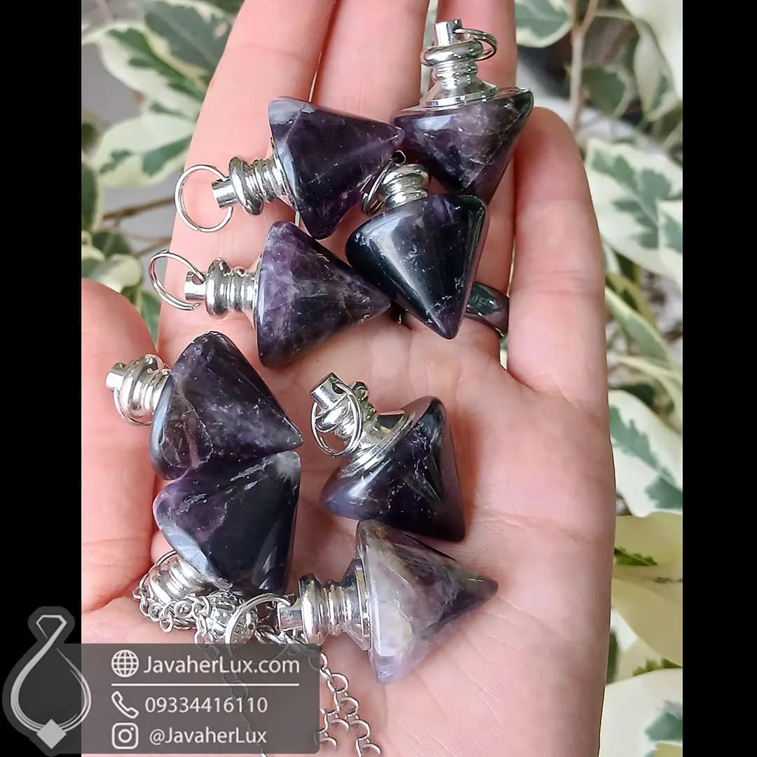 شاقول کریستال آمیتیست ابزار کار با انرژی و پاسخ به سوالات درونی کد 401109 — تصویر ۵