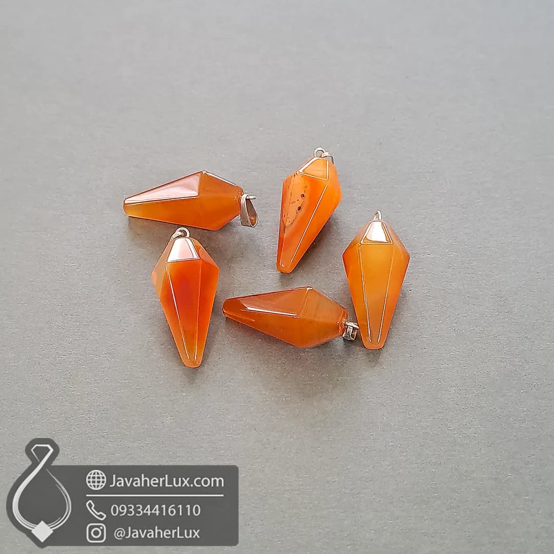 پاندول سنگی کارنلین اصل و طبیعی مدل شاقول _ کد 401108 — تصویر ۱۰