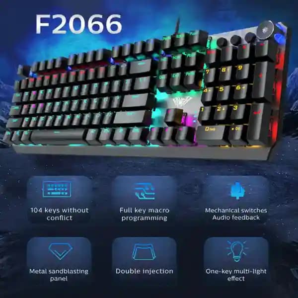 کیبورد با سیم گیمینگ AULA F2066-II — تصویر ۱۰
