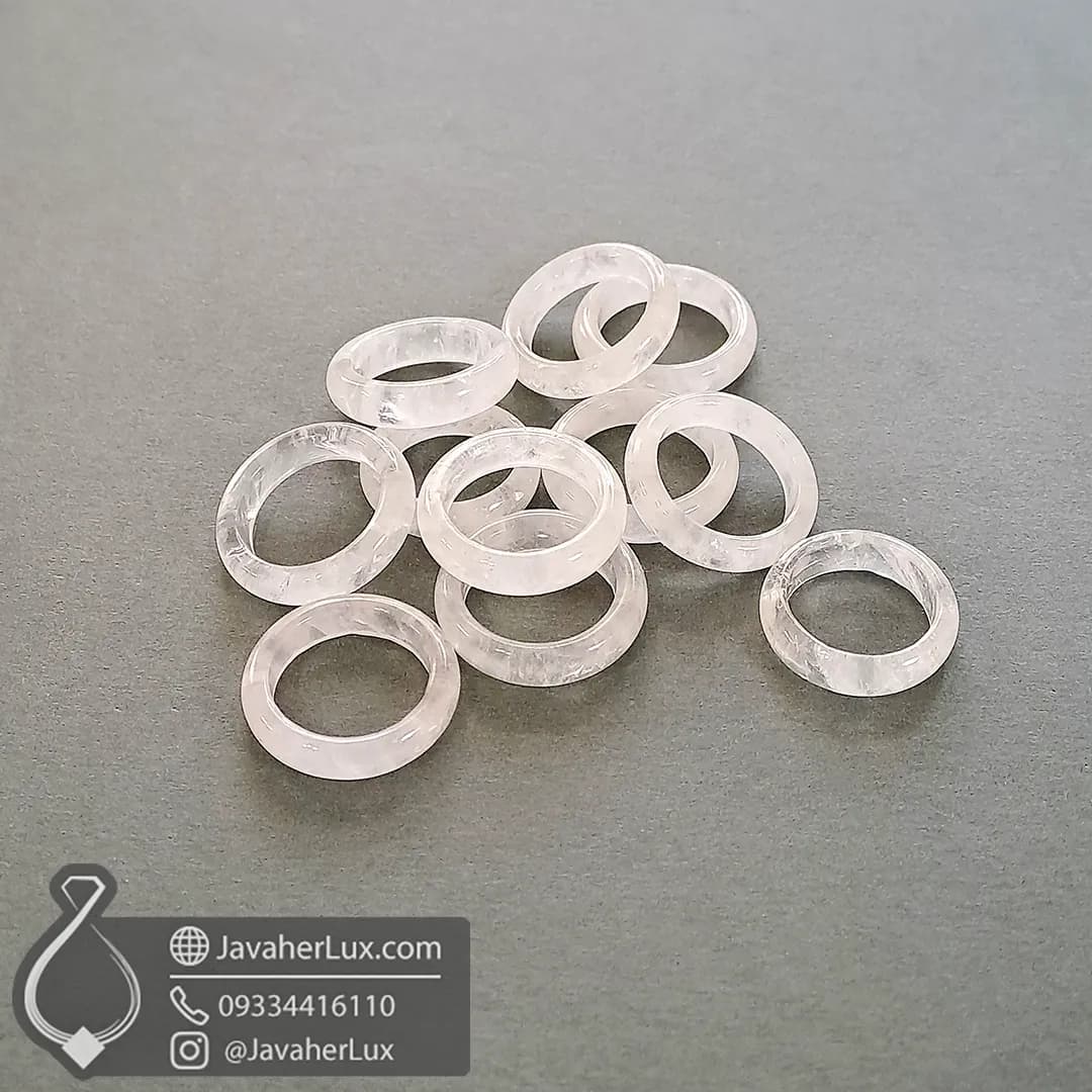 حلقه سنگی کریستال کوارتز طبیعی – درخشش انرژی و زیبایی _ کد 401104