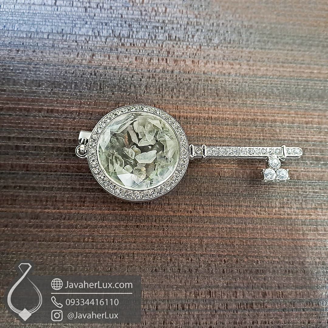 گردنبند طرح کلید سنگ لابرادوریت جواهرلوکس _ کد 401088 — تصویر ۶