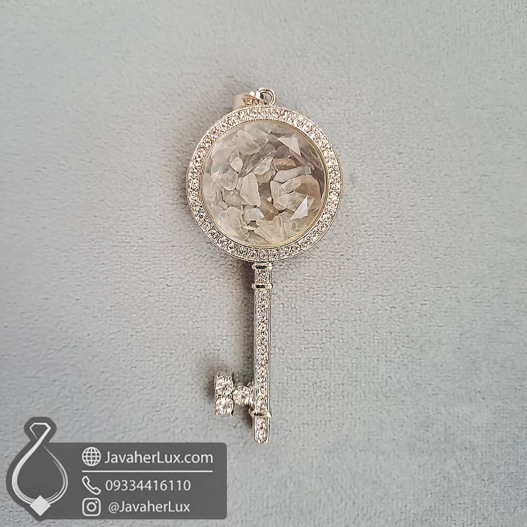 گردنبند طرح کلید سنگ لابرادوریت جواهرلوکس _ کد 401088 — تصویر ۱۰