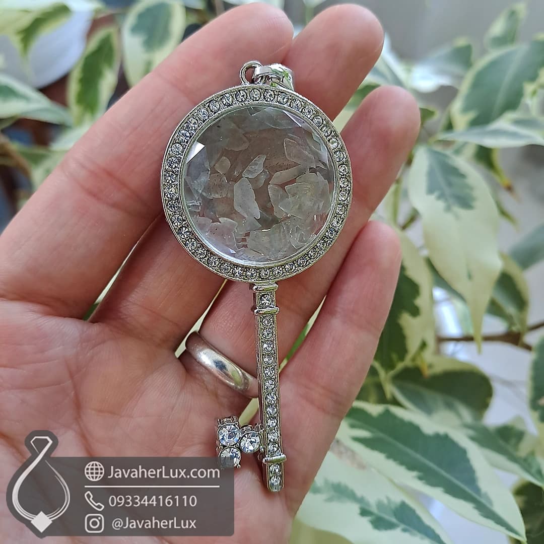 گردنبند طرح کلید سنگ لابرادوریت جواهرلوکس _ کد 401088 — تصویر ۳