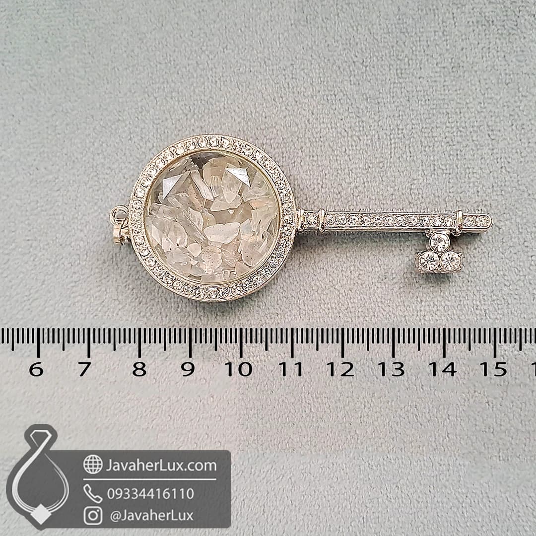 گردنبند طرح کلید سنگ لابرادوریت جواهرلوکس _ کد 401088 — تصویر ۴