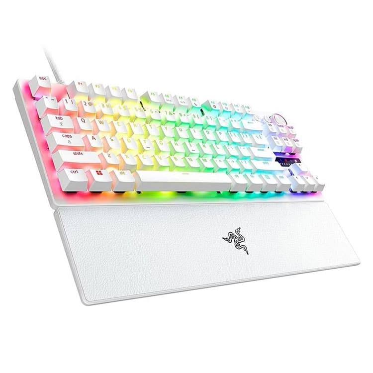 کیبورد با سیم گیمینگ Razer Huntsman V3 Pro TKL Analog Optical – سفید — تصویر ۴