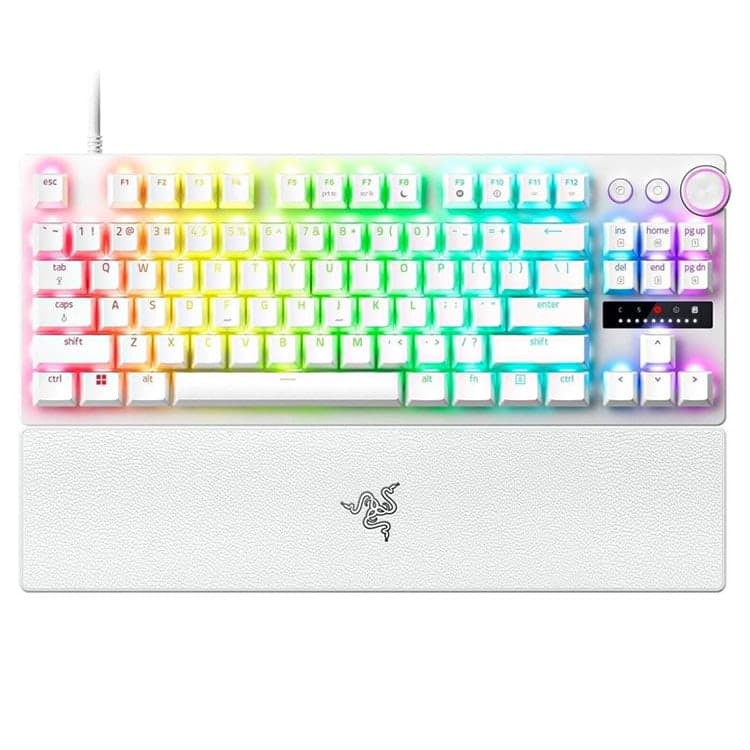 کیبورد با سیم گیمینگ Razer Huntsman V3 Pro TKL Analog Optical – سفید