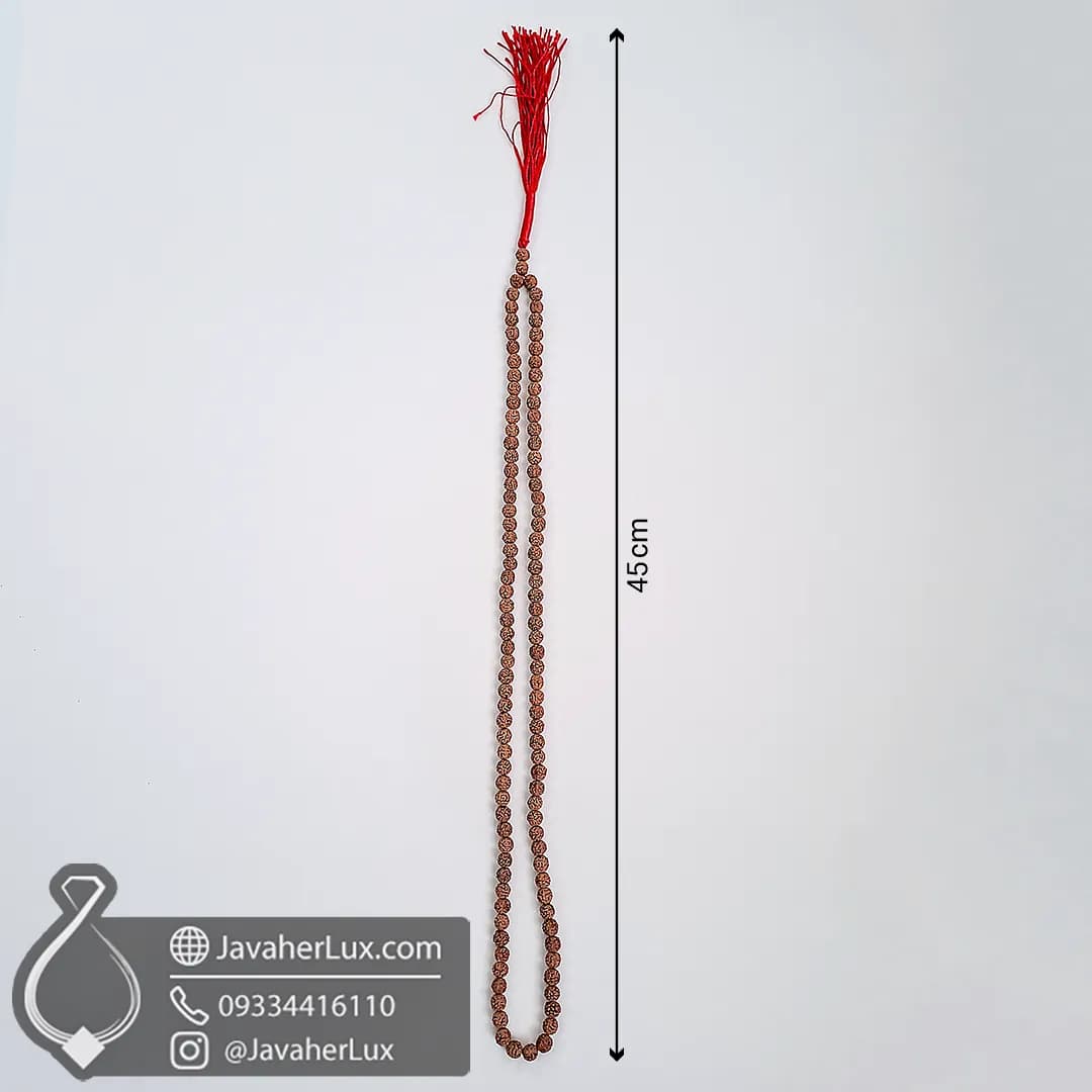 تسبیح رودراکشا مالا 5 موکی 108 دانه 45 سانتی _ کد 500093 — تصویر ۹