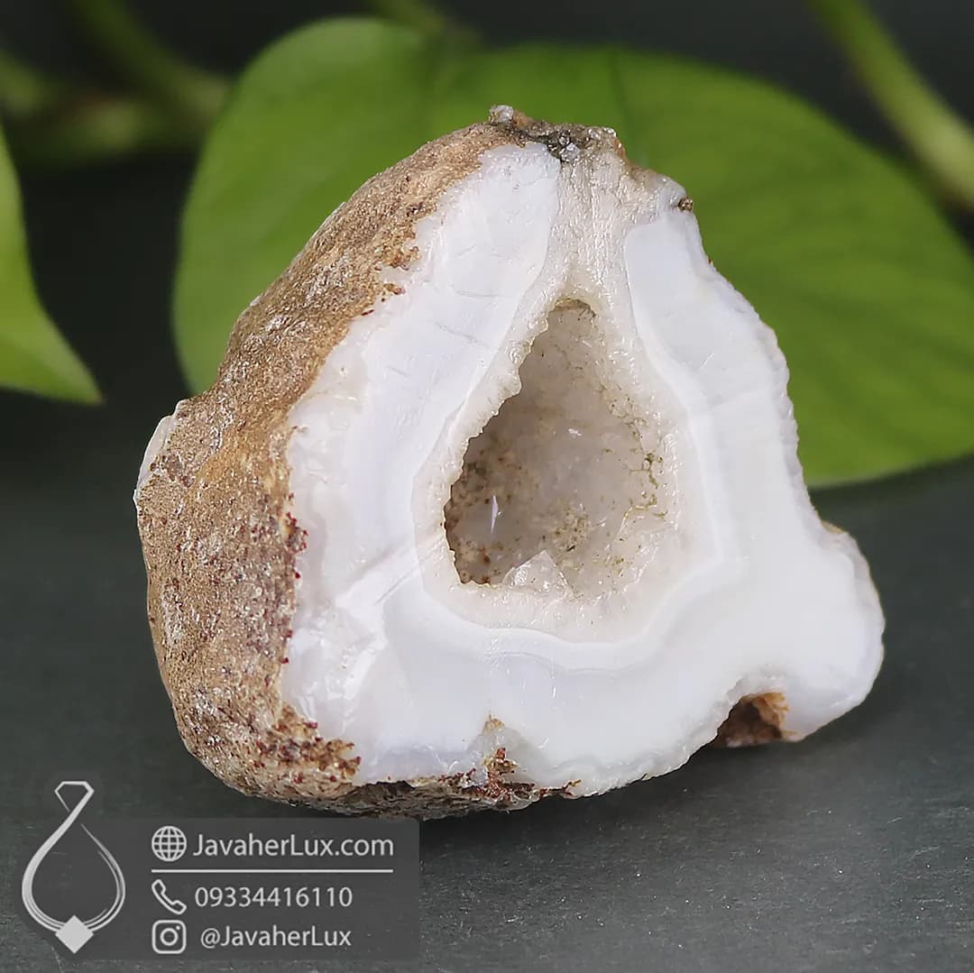 سنگ طبیعی عقیق ژئود سفید مناسب سنگ درمانی _ کد 401072 — تصویر ۱۰
