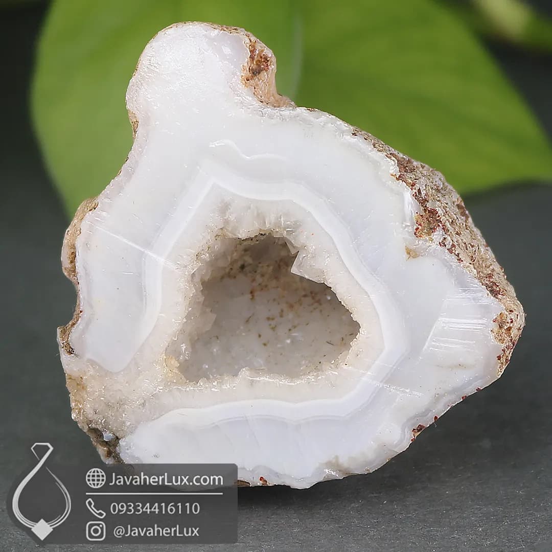 سنگ طبیعی عقیق ژئود سفید مناسب سنگ درمانی _ کد 401072 — تصویر ۷