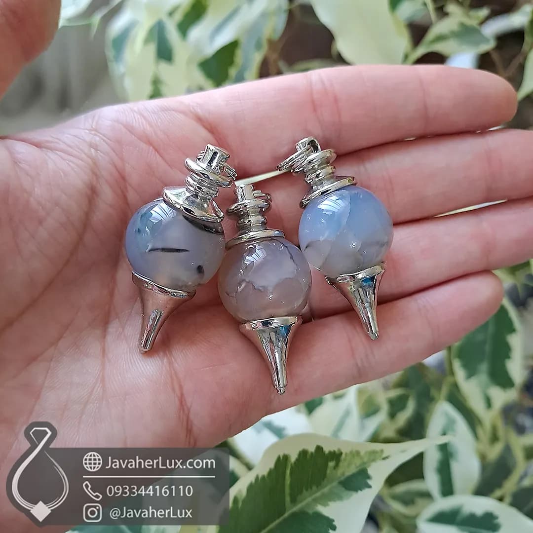 پاندول سنگی عقیق گردنبند سنگ عقیق اصل و طبیعی _ کد 401063 — تصویر ۹