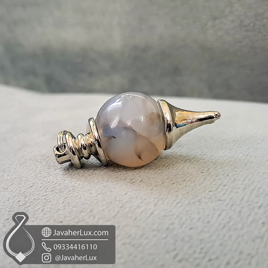 پاندول سنگی عقیق گردنبند سنگ عقیق اصل و طبیعی _ کد 401063 — تصویر ۱۱