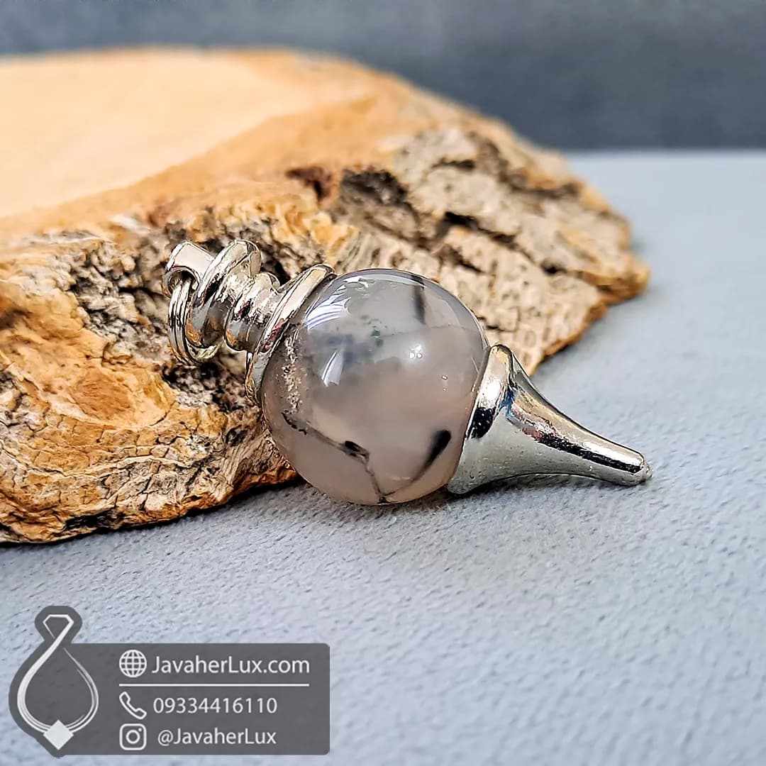 پاندول سنگی عقیق گردنبند سنگ عقیق اصل و طبیعی _ کد 401063 — تصویر ۱۰