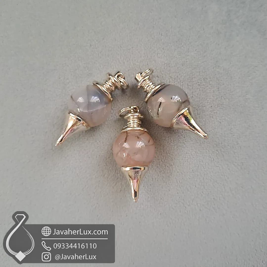 پاندول سنگی عقیق گردنبند سنگ عقیق اصل و طبیعی _ کد 401063 — تصویر ۶
