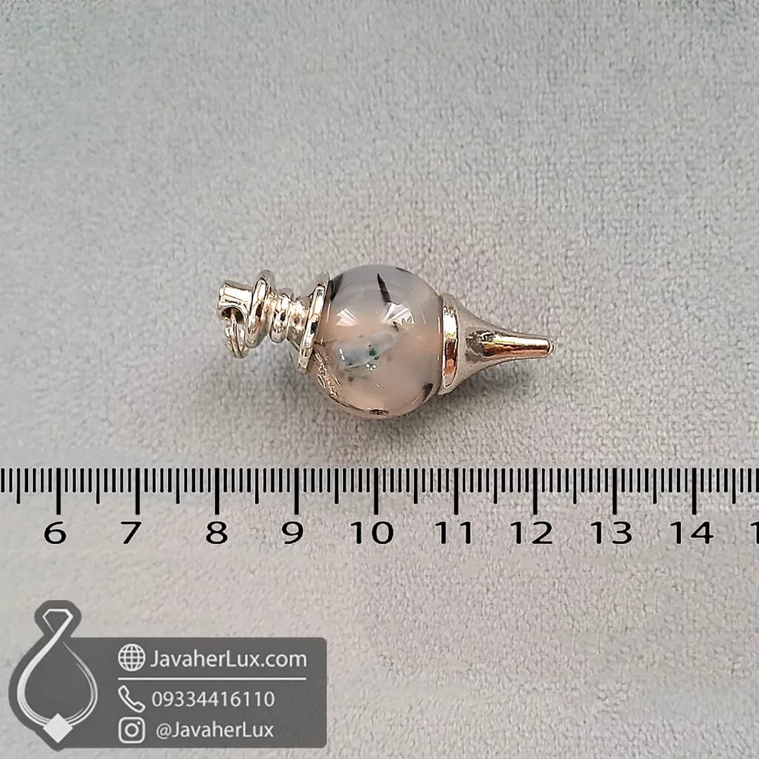 پاندول سنگی عقیق گردنبند سنگ عقیق اصل و طبیعی _ کد 401063 — تصویر ۷