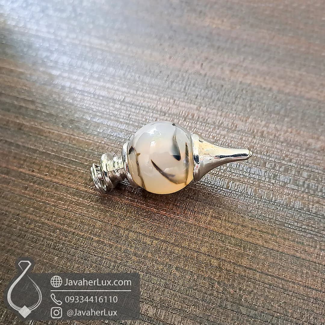 پاندول سنگی عقیق گردنبند سنگ عقیق اصل و طبیعی _ کد 401063 — تصویر ۵