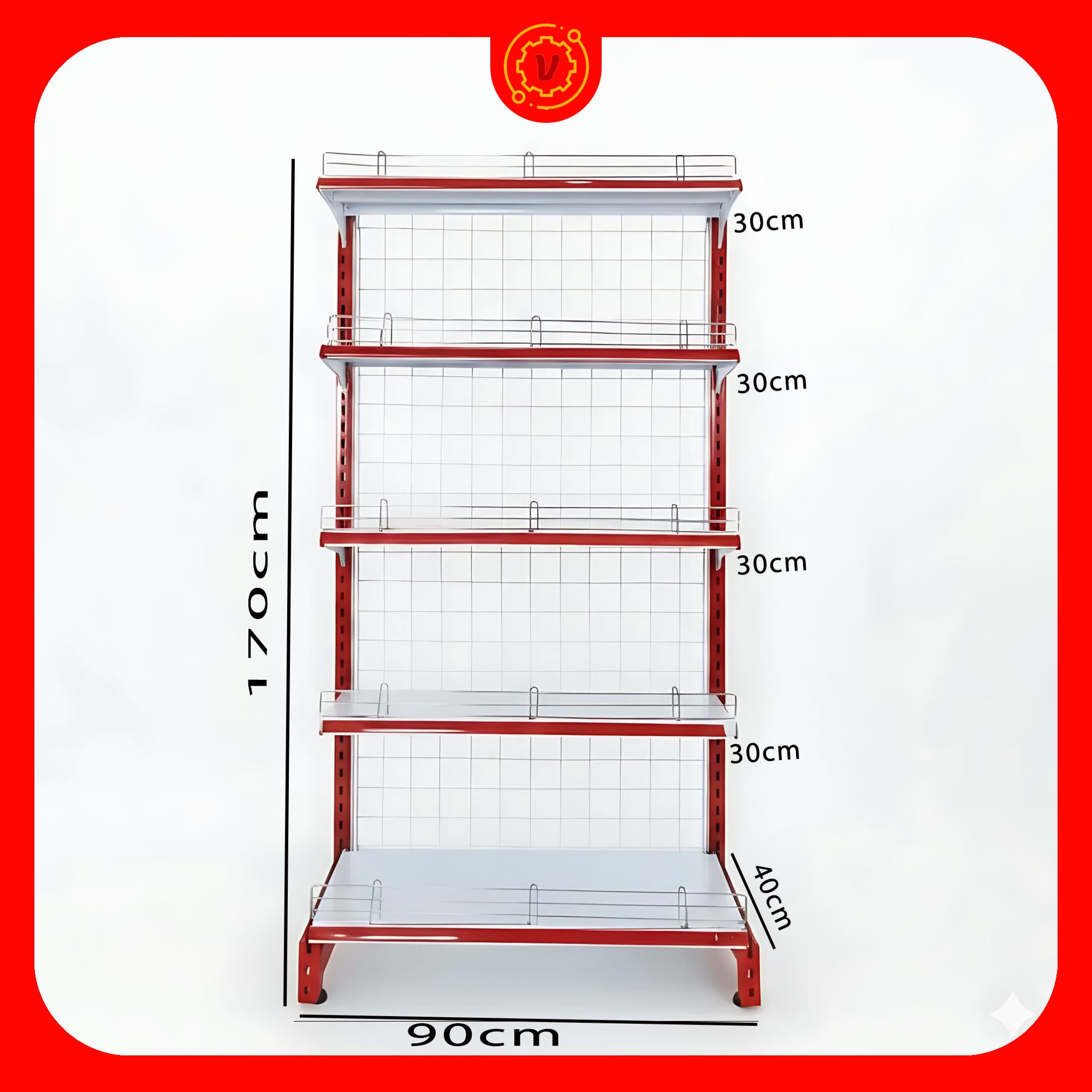قفسه چند منظوره خودایست 5 طبقه 90×30 کف 40 ارتفاع 170 سانتی متر