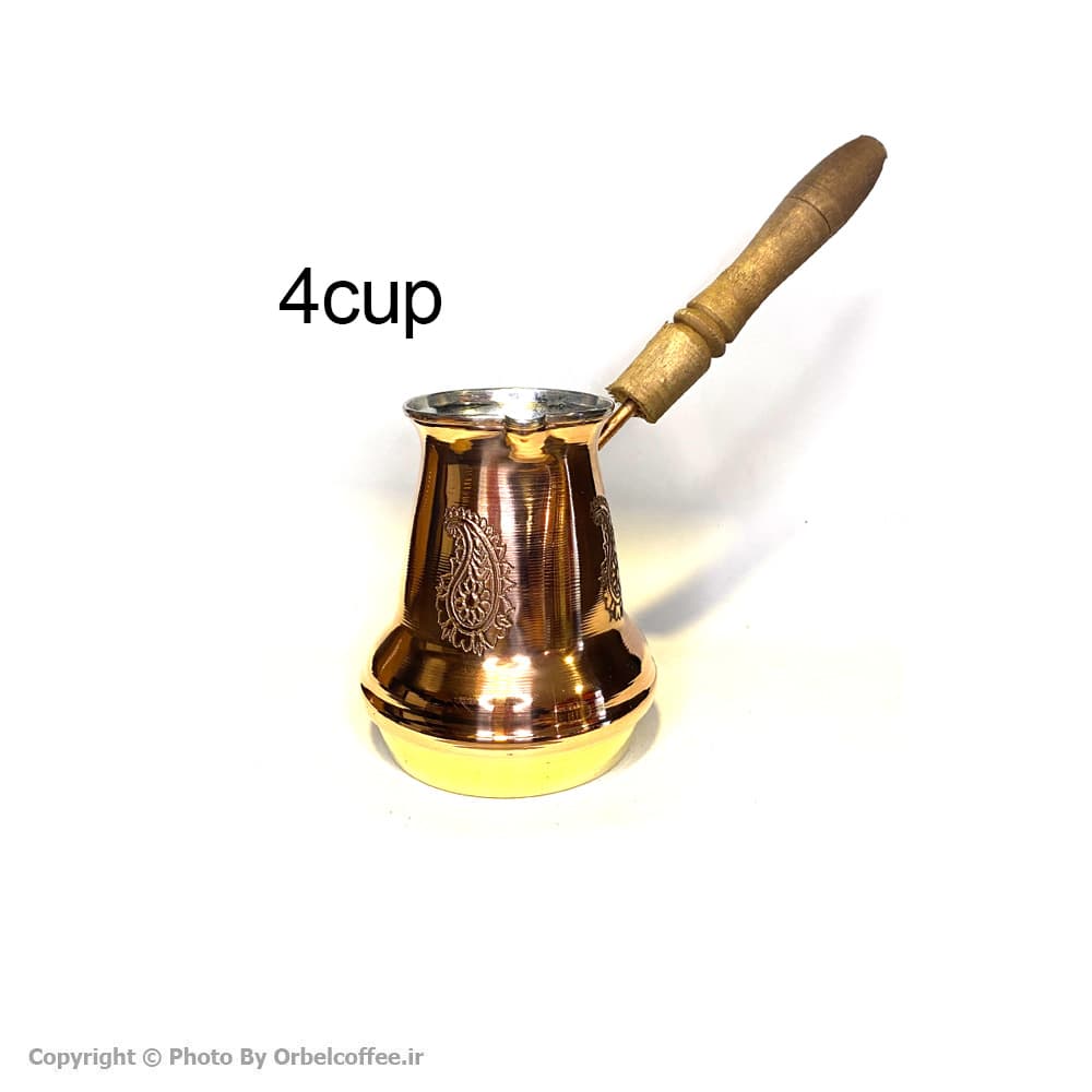 قهوه جوش مسی جازوه طرحدار سایز 4 فنجان — تصویر ۳