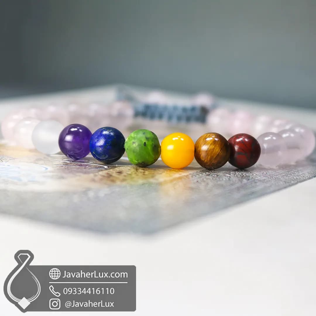 دستبند هفت سنگ چاکرا مدل کندالینی _ کد : 400991 — تصویر ۵