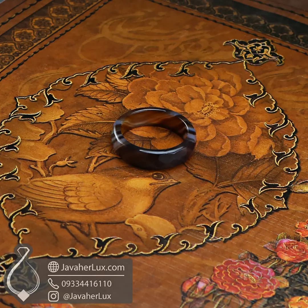 حلقه سنگی عقیق بوتسوانا _ کد 400990 — تصویر ۲